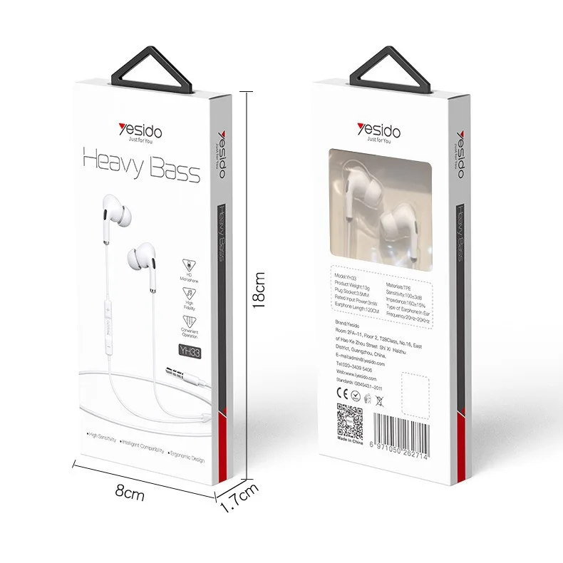 

In-ear wired headset, wire-controlled wired headset with microphone, dynamic HiFi gaming headset customization