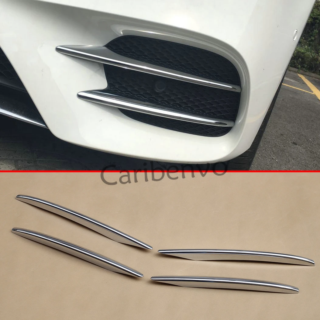 

4Pcs/Set Glossy Chrome Car Styling Front Air Grill Grille Parts Stripes For 201-2019 Mercedes-Benz E-Class Sport W213