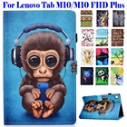 Чехол для Lenovo Tab M10 FHD Plus 10,3, умный чехол TB-X606F Tab M10 X605F, чехол для планшета, мультяшный раскрашенный откидной Чехол-подставка