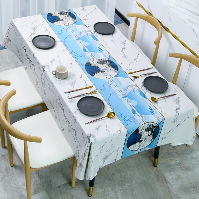 

A new Chinese-style tablecloth is waterproof, oil-proof and scald-proof, suitable for living room, outdoor dining balcony