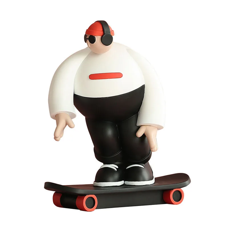 

Painted Character Statue Skater Boy Ornaments Baseball Player Resin Figure Sculpture Decor Statuette Living Room Decoration