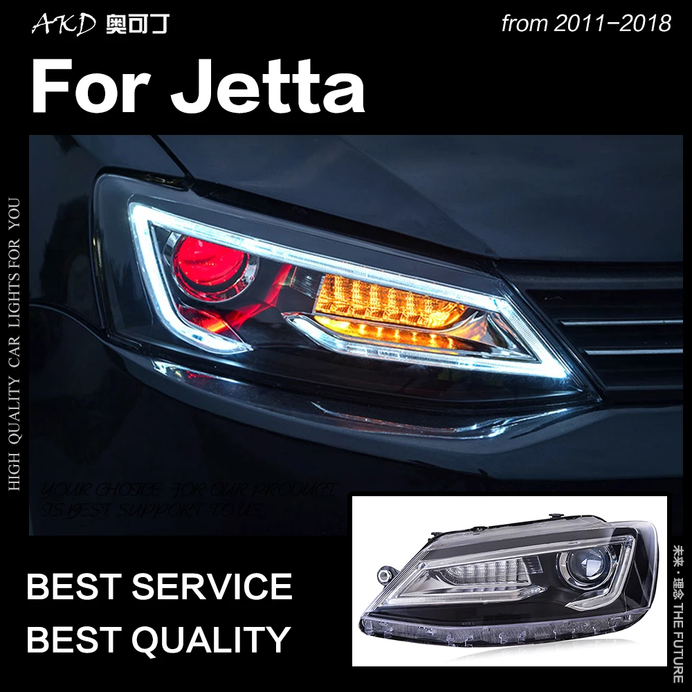 АКД стайлинга автомобилей для VW Jetta фары 2011 2018 mk6 mk7 светодиодный фар A5 дизайн Drl Bi