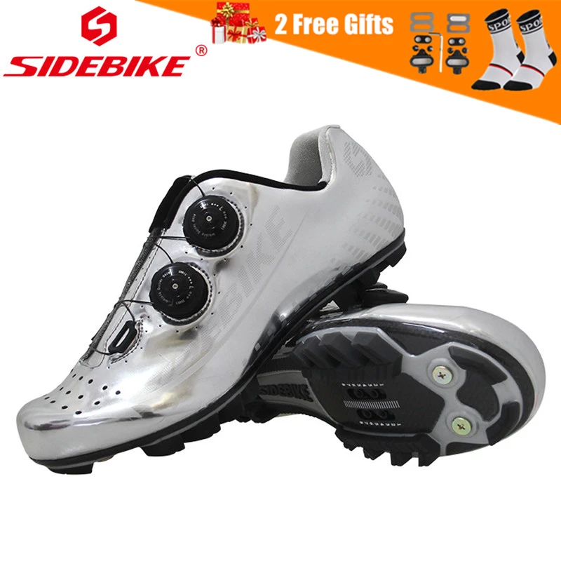 

SIDEBIKE Ultralight Carbon Fiber Men's Bike Shoes Breathable Triathlon Cycling Mountain Bike Bicycle MTB Shoes with Spin Buckle