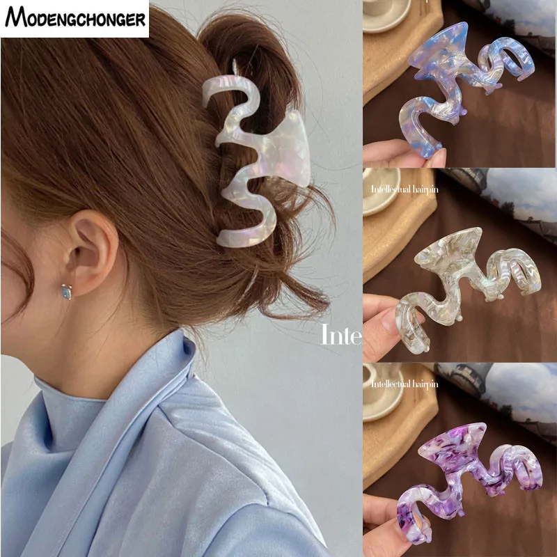 

1PC Hot Acrylic Geometry Hair Claw For Women Girls Scrub Black Hair Claw Clips Crab For Hair Simple Hair Clamps Hair Accessories