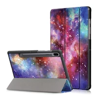 case for samsung tab s6 sm t860 sm t865 trifold tablet pc back printed leather case stand cover for samsung galaxy tab s6 t860