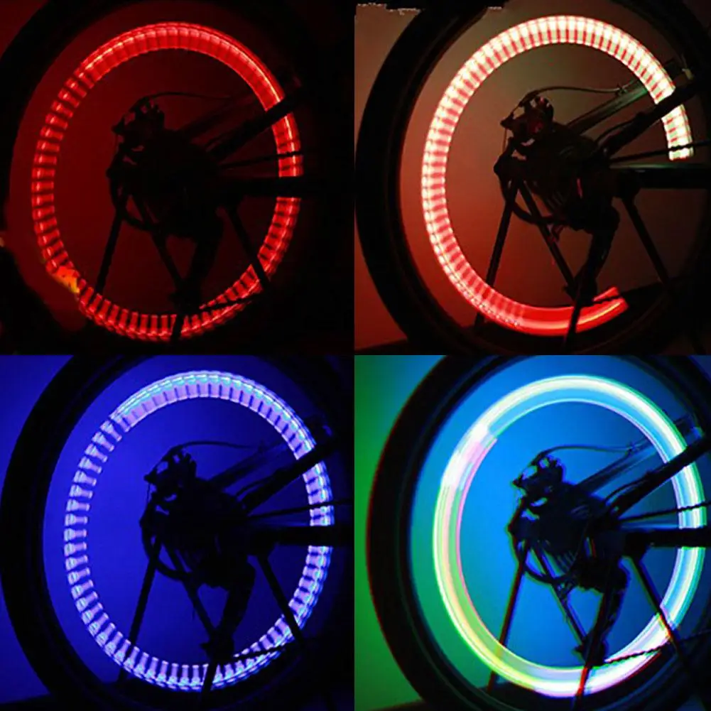 

Colorful Car Bicycle Alarm Safety Wheel Valve Cap LED Tire Light Decor Lamp bike accessories