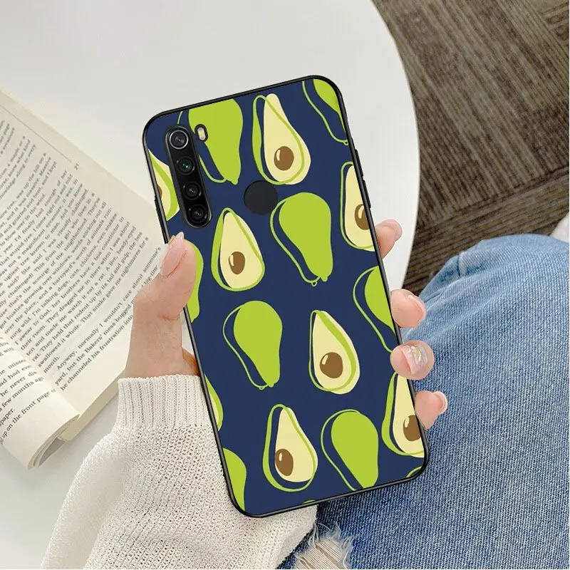 Авокадо эстетическое милый черный мягкий кейс для телефона чехол Redmi 8 K20 Note4 Note5 5A 7