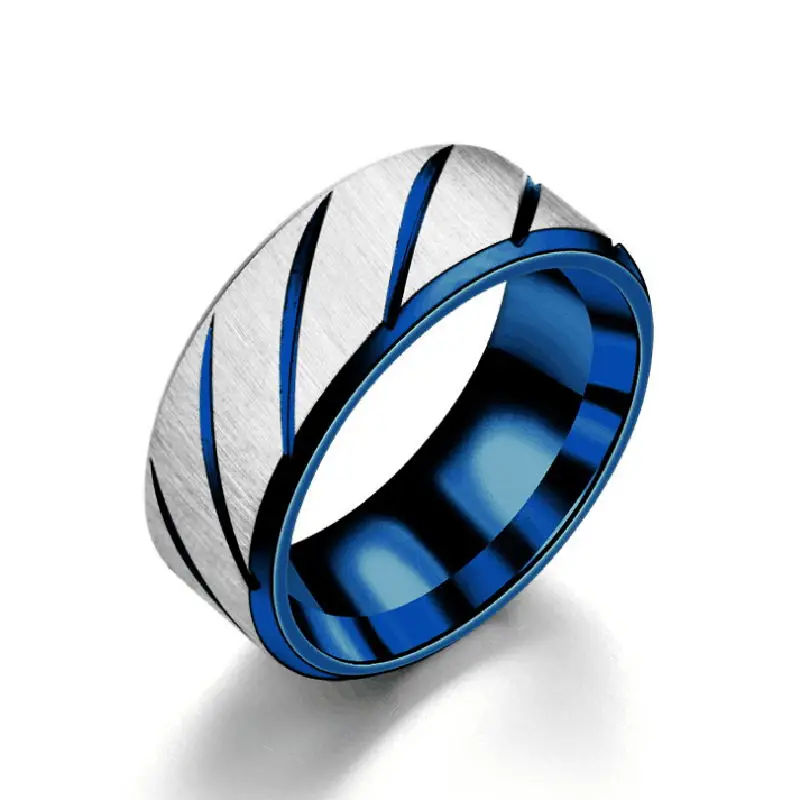 Модное кольцо из нержавеющей стали матовое саржи для женщин и мужчин гладкое