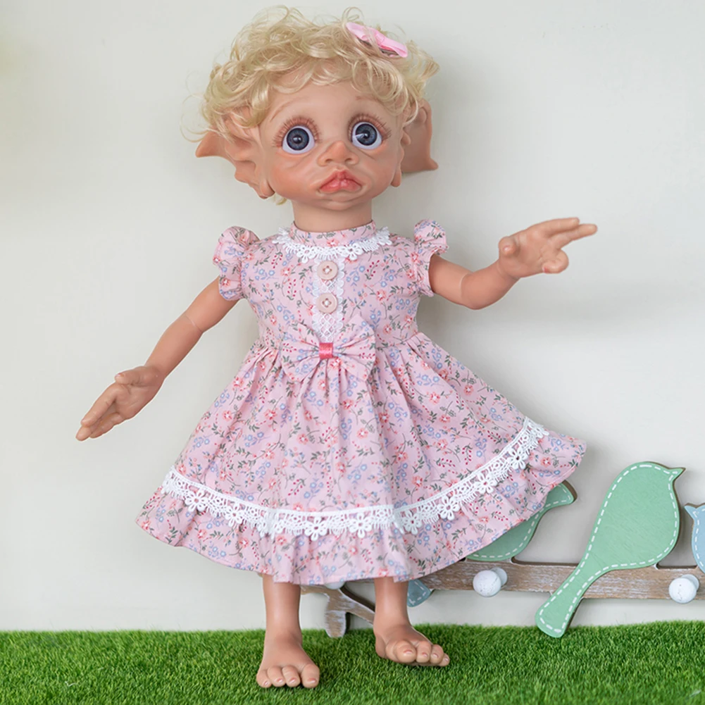 

Lifelike Elf Reborn Baby Toy Lovely Kids Toddler Sleeping Accompany Doll with Hair Flexible Cute Toy Gift Supplies
