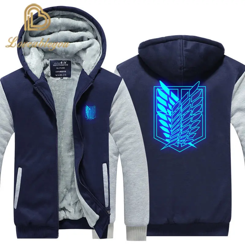 New Anime Attack on Titan 3D Print Streetwear Hoodies Winter Coat Warm Thick Man Sweatshirt M-4XL At Night Fleece Hoodie Unisex |