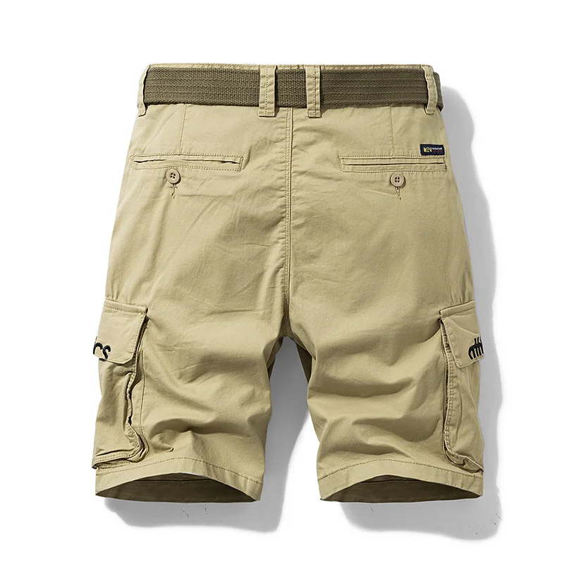

NEW Summer Men's Baggy Multi Pocket Military Cargo Shorts Male Cotton Khaki Mens Tactical Shorts Short Pants No Belt