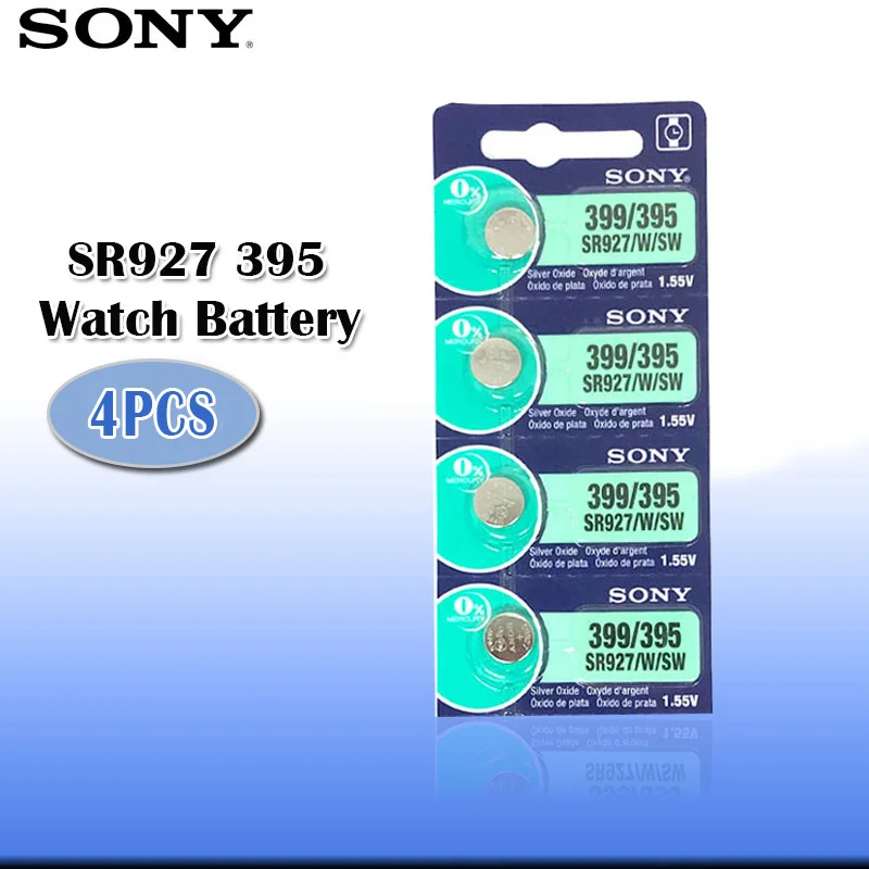 4 шт./лот Sony 100% оригинал 395 SR927SW 399 SR927W AG7 LR927 1 55 в серебряный оксид аккумулятор для