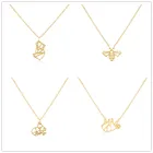 Romad геометрический Цепочки и ожерелья 925 пробы серебряная подвеска Цепочки и ожерелья s коала лисы с принтом в виде медоносной пчелы Bradypod колье в стиле Collares Mujer 2021 X5