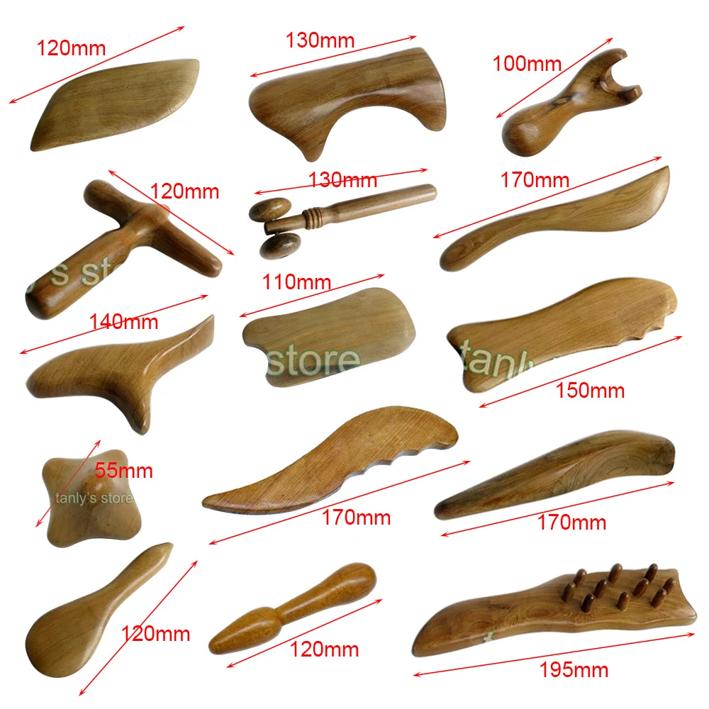 4 шт./компл. душистого дерева Красота массаж лица расслабиться скребком гуаша