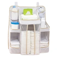 baby bed diaper hanging holder infant bedding nursing storage bag newborn crib nappy organizer pocket