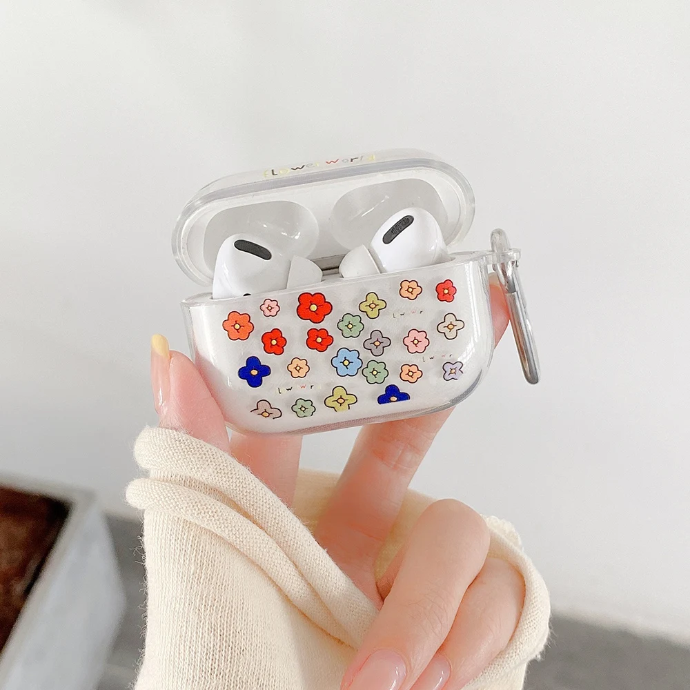 

Прозрачный чехол из ТПУ для airpod pro 2 1, мягкий силиконовый защитный чехол для AirPods Pro с цветочным принтом, чехол для беспроводной гарнитуры