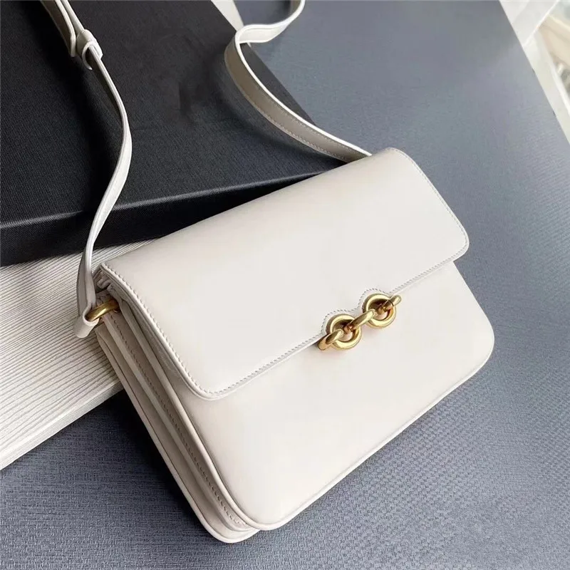 

bags 2021 women's brand Fashion chain decoration calfskin one shoulder slant across bag for women High quality genuine leather
