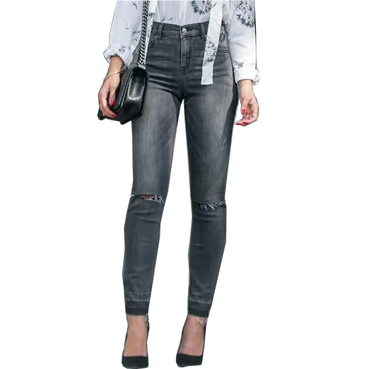 

Ladies Jeans Ripped Holes Slim Fit Ladies Jeans Trousers Women Trousers Jeans Streetwear Women