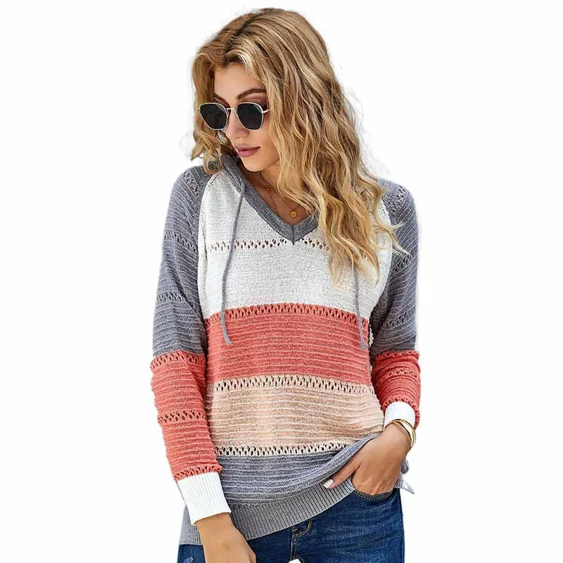 

Womens Winter Tops Fall 2020 Women Clothing Striped Hooded Casual Hoodies Women Clothes for Teens Hoodies Long Sleeve Hoodie