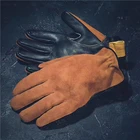 Новинка 2022 года, мужские кожаные перчатки Geniune из овечьей кожи, мужские и женские ветрозащитные мотоциклетные перчатки для вождения, зимние варежки, высокое качество