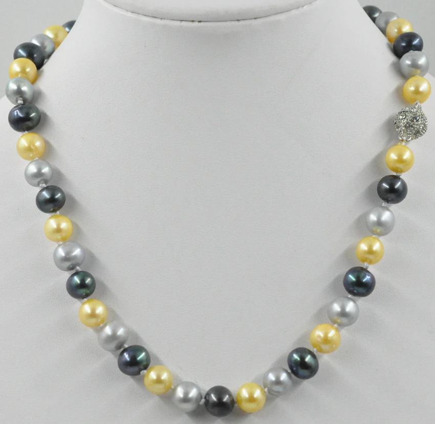 

Жемчужное ожерелье с пресноводным культивированным жемчугом 9-10 ММ Akoya, жемчужное ожерелье для женщин