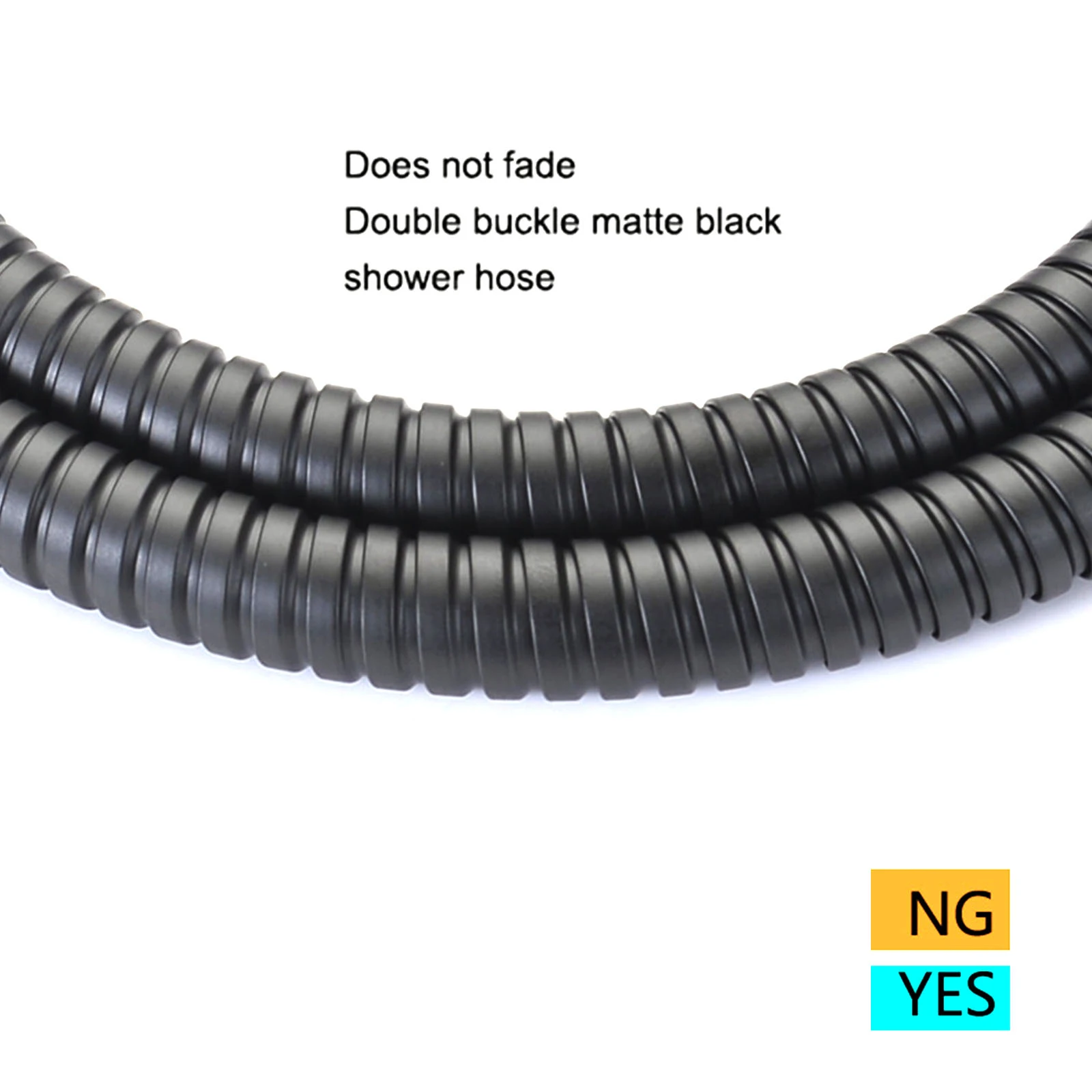 

Black Stainless Steel Shower Hose Handheld Shower Head Fittings Pipes Rubber Hose Flexible Plumbing Pipe Bathroom Accessories