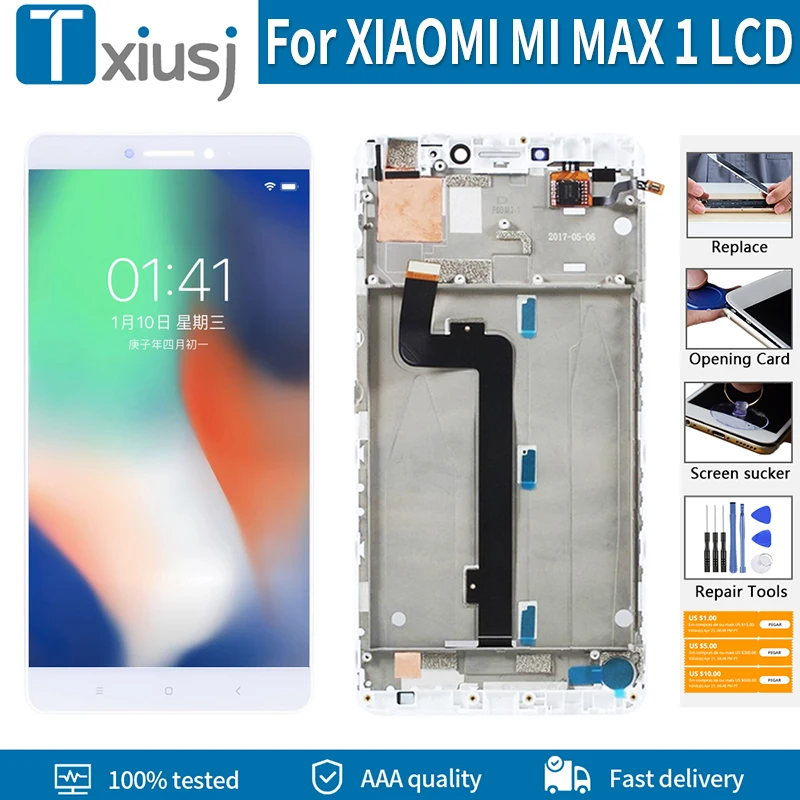 6 44 &quotОригинальный ЖК дигитайзер для Xiaomi Mi MAX 1 дисплей сенсорный экран 100%