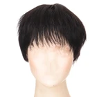 DIFEI 6-дюймовый Синтетический мужской ручной Плетеный парик с короткими прямыми волосами черный коричневый для папы и дедушки красивые и молодые парики