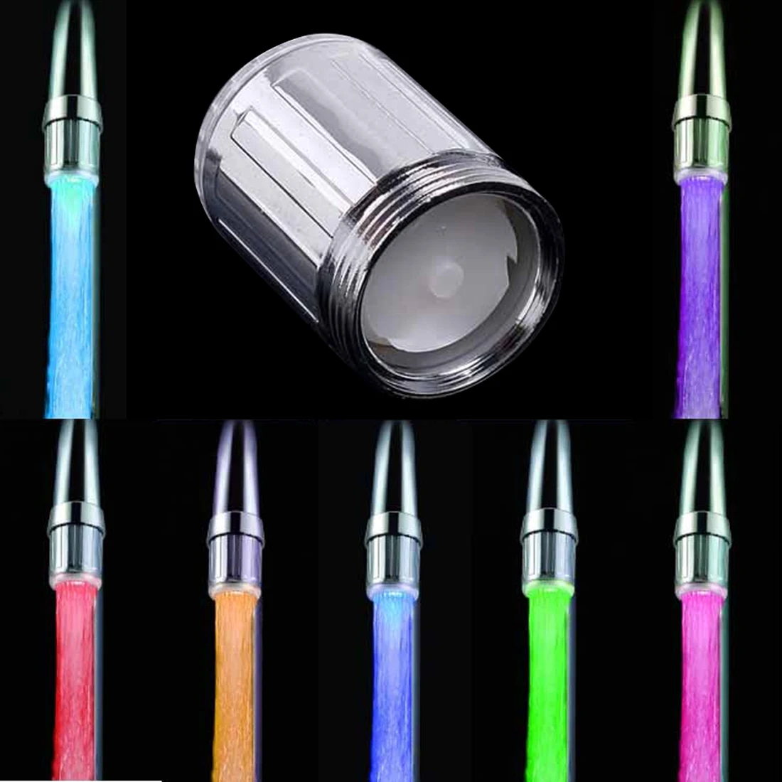 

Temperature Sensitive 3-Color Light-up Faucet Kitchen Bathroom Glow Water Saving Faucet Aerator Tap Nozzle Shower
