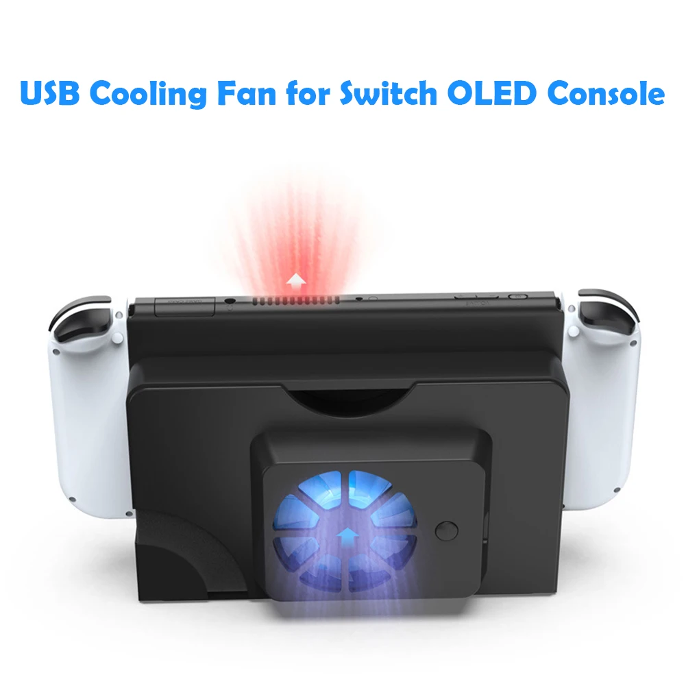 

White/Black DC 5V USB Cooling Fan 3000±10%r/min Mute Heat Sink Holder Stand for Switch OLED Console Cooler for Switch OLED