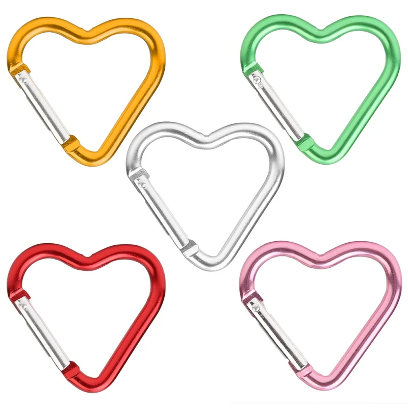 

1pcs Heart Shape Mountaineering Hook Aluminum Climbing Button Survival Gear Climbing Carabiner Rock Climbing Tools