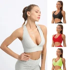 Женский спортивный бюстгальтер для тренировок, Простой Противоударный жилет с перекрестной спинкой для йоги и фитнеса, Быстросохнущий Топ, бюстгальтер пуш-ап для бега
