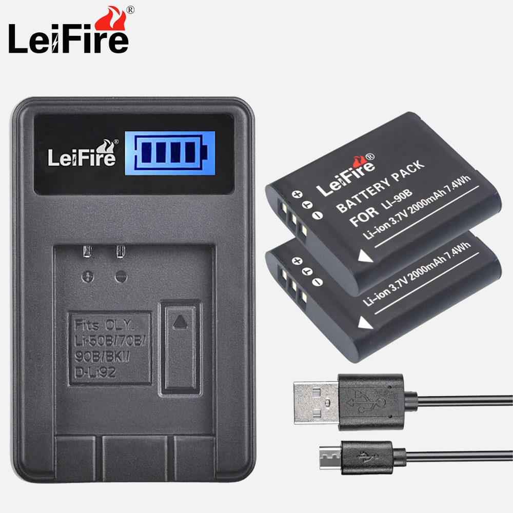 2 шт. LI-90B LI 90B LI90B LI-92B батарея для камеры + ЖК USB зарядное устройство Olympus Tough TG-1 iHS TG-2