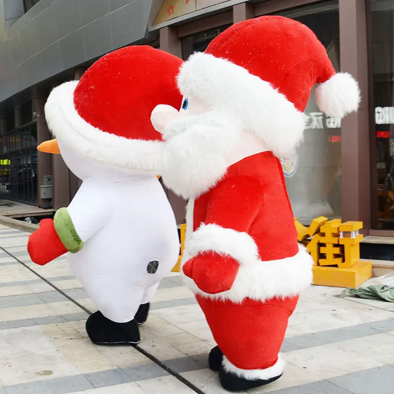 

Christmas Snowman Inflatable Clothing Santa Claus Cartoon Doll Garment People Walking and Playing Client Tips
