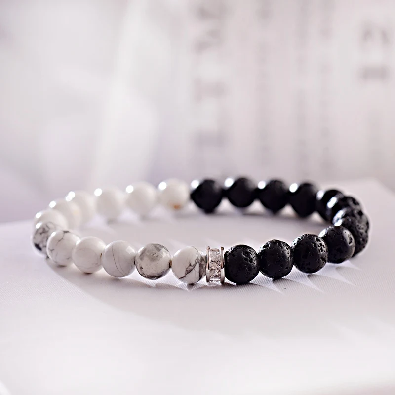 Мужские браслеты из бусин натуральной лавы|Плетеные браслеты| |