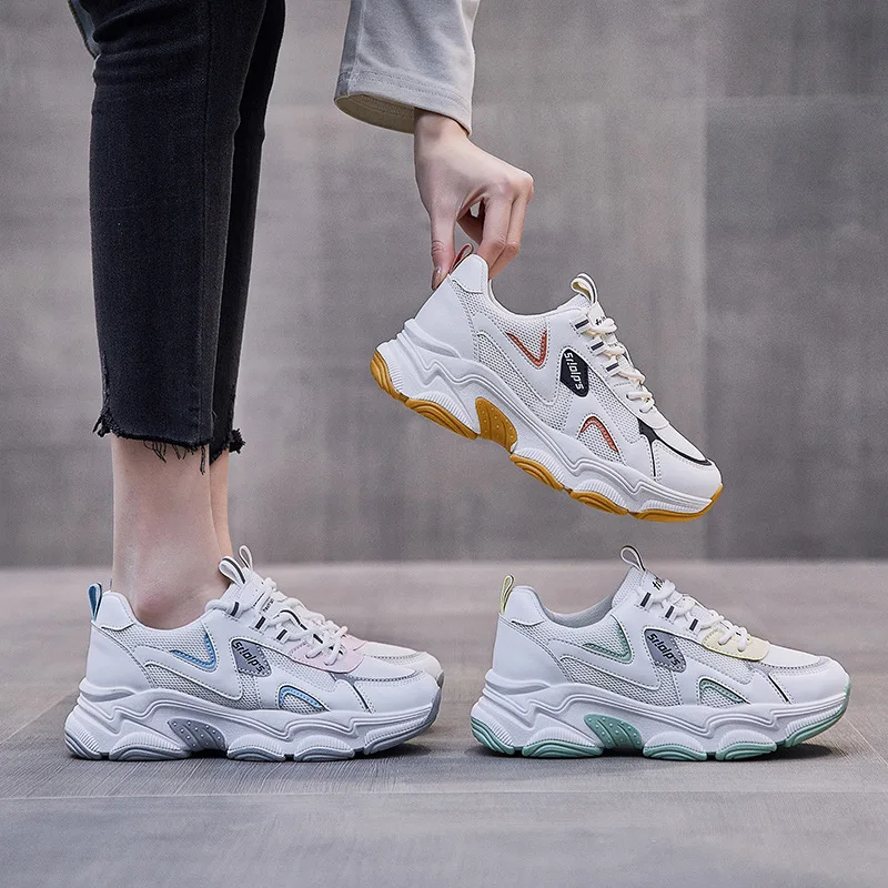 

Old Daddy Shoes Women's Sports Shoes Spring 2021 New Korean Style Breathable All-match Thick-soled Women's Shoes