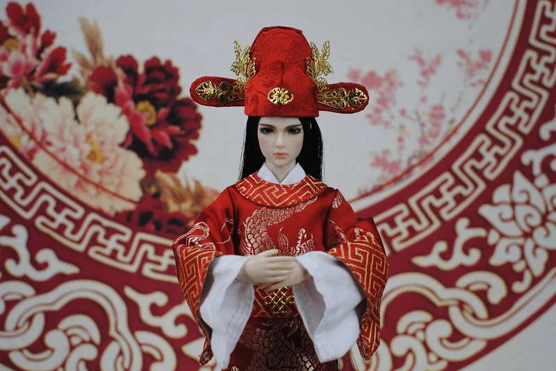 

1/6 Scale BJD Doll Chinese Ancient Costume Hanfu Samurai Suit Long Hair Samurai Wig for30cm Male Body Limited Edition Collection
