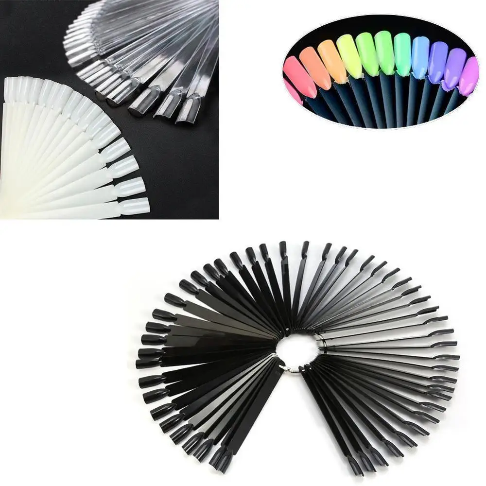 50 шт. ложный дисплей для дизайна ногтей веерный лак доска практики наконечники