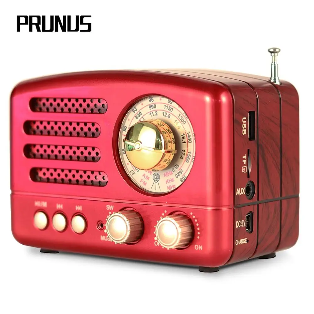 PRUNUS M-160BT классическое Ретро Радио FM/AM/SW USB Bluetooth радио приемник перезаряжаемый AUX/TF карты MP3 стерео динамик радио