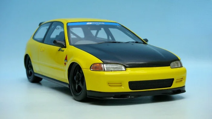 

1:18 1993 Honda EG6 Initial D JDM Tarmac работает в ограниченном выпуске, каучуковая металлическая модель, гоночные статические игрушки