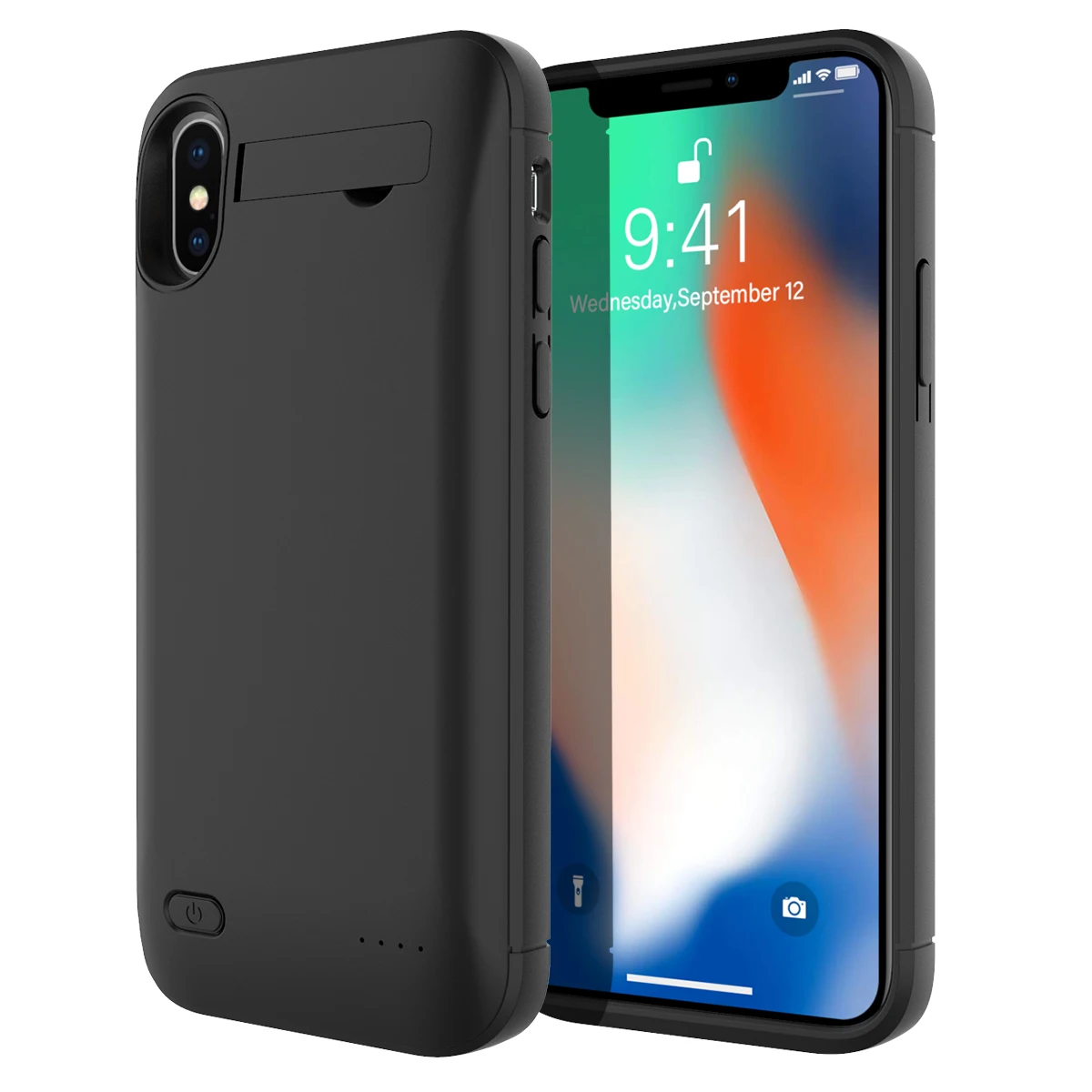 iPhone X XS Black Для iPhone 7 8 X XS Max XR чехол для зарядного устройства 4000 мАч внешний резервный блок питания защитный чехол для зарядки 7 Plus 8 plus чехол - Цвет: iPhone X XS Black