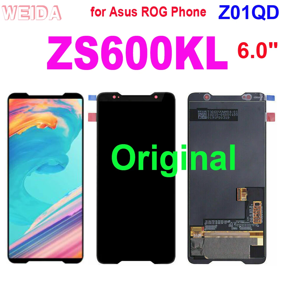 original lcd for asus rog phone zs600kl z01qd lcd display touch screen digitizer assembly for asus zs600kl lcd replacement tools free global shipping