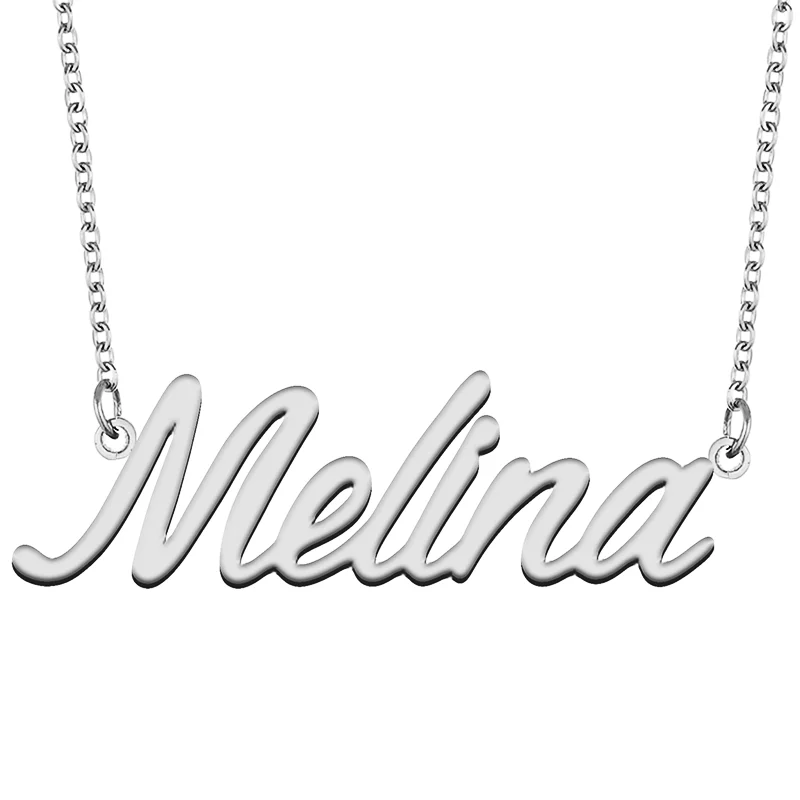 Melina Custom Name Necklace Customized Pendant Choker Personalized Jewelry Gift for Women Girls Friend Christmas Present