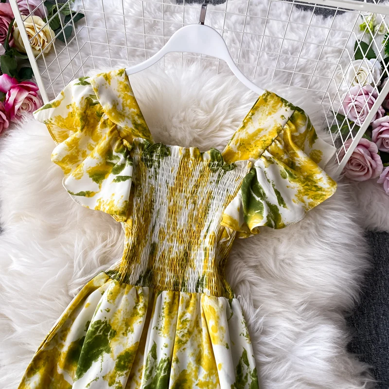 

Summer Women Off-shoulder Ruffles Sleeveless Chiffon Jumpsuits Ladies Loose Wide Pants Print Floral Overalls Playsuits