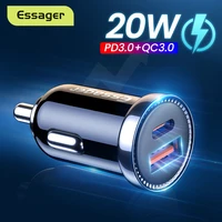 essager mini usb car charger 20w qc 3 0 type c fast charging phone charger for iphone 12 pro max dual usb car charge
