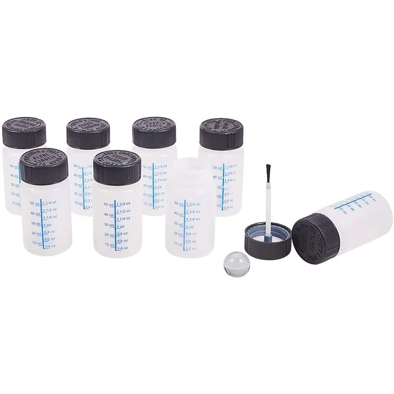 

PPYY-Paint Press Up Bottles with Brush and Mixing Ball, 8 Pcs 60 Ml Pressup Paint Applicator Bottle for Car