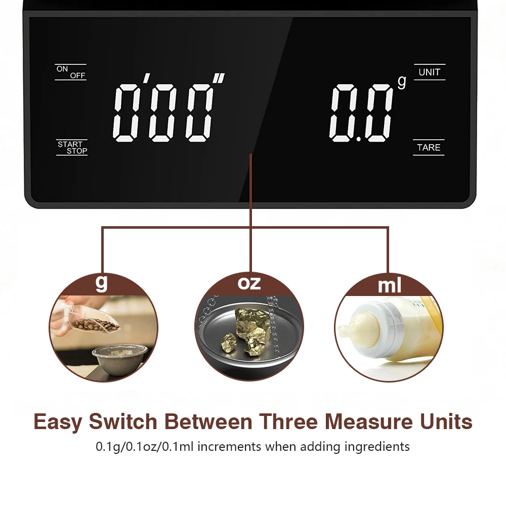 Rodanny-b&aacute;scula de caf&eacute; de alta precisi&oacute;n con temporizador, balanza electr&oacute;nica Digital inteligente, b&aacute;scula de cocina port&aacute;til para el hogar-5