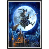5d diamond painting witch character diy full rhinestones drill cross stitch kits square round diamond embroidery home decor