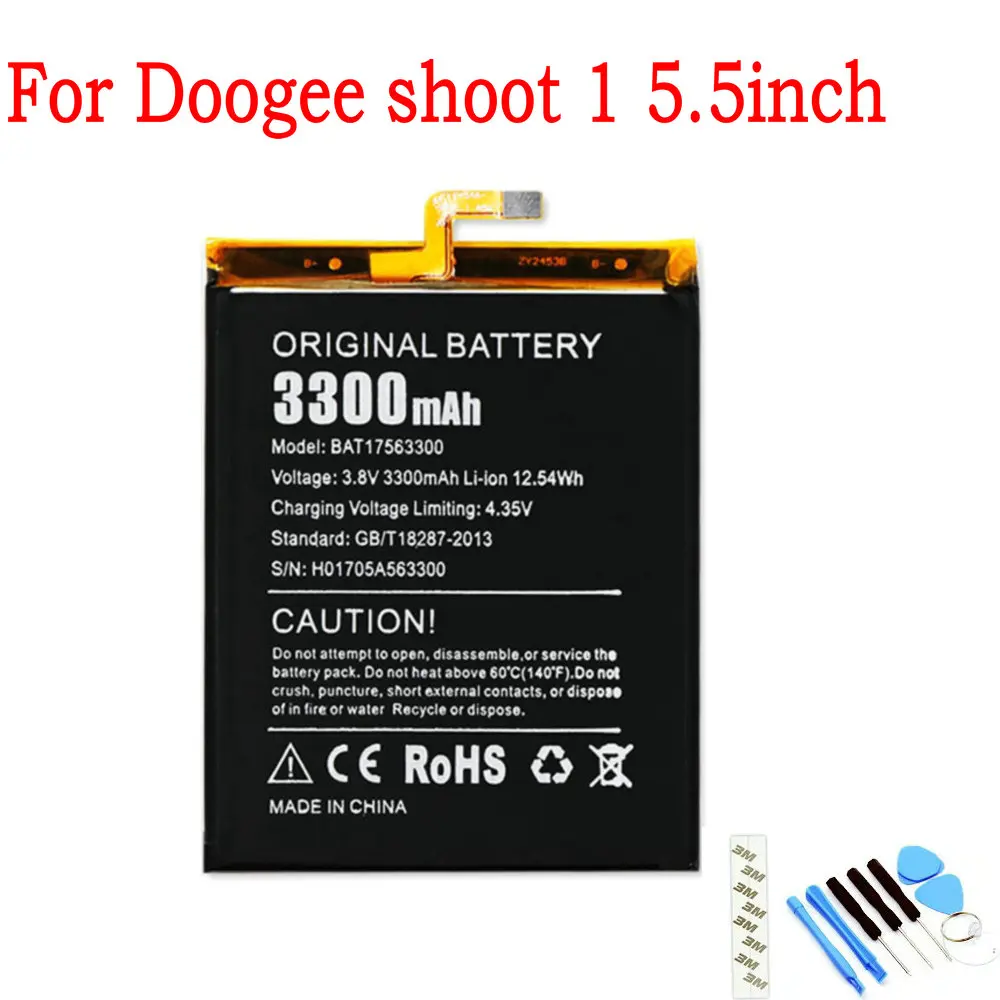 

NEW Original 3.8V 3300mAh BAT17563300 Battery For Doogee Shoot1 Shoot 1 5.5inch Mobile Phone