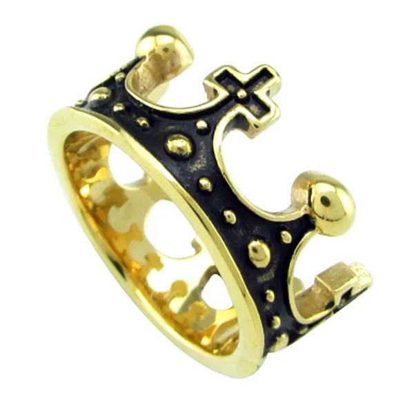 Бесплатная доставка в готическом стиле 316L Нержавеющая сталь черный с золотым